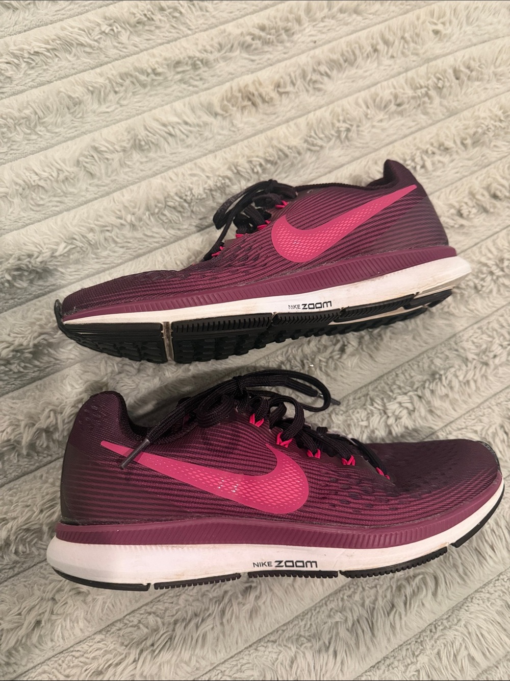 Nike Women's Burgundy and Hot Pink Zoom Running Shoes